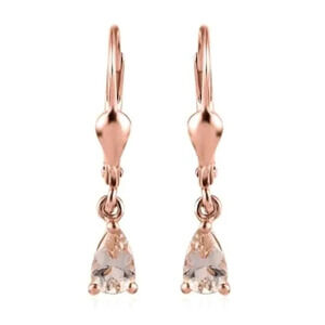 Morganite Lever Back Earrings In Rose Gold Vermeil.